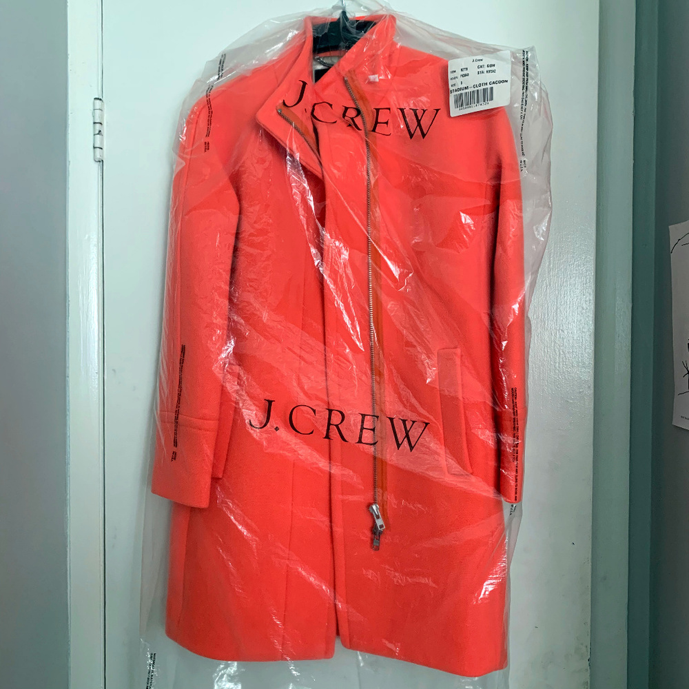 NWT J. Crew Orange Cocoon Coat (2015)